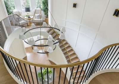 Curved Wide Spiral Custom Staircase, Carpentry & Finish Work